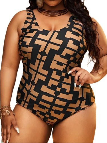 Printed Backless Plus Size One-Piece Swimsuit – Curve Enhancing Fit